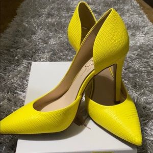 Jessica Simpson Claudette Heels - Sour Lemon 💛